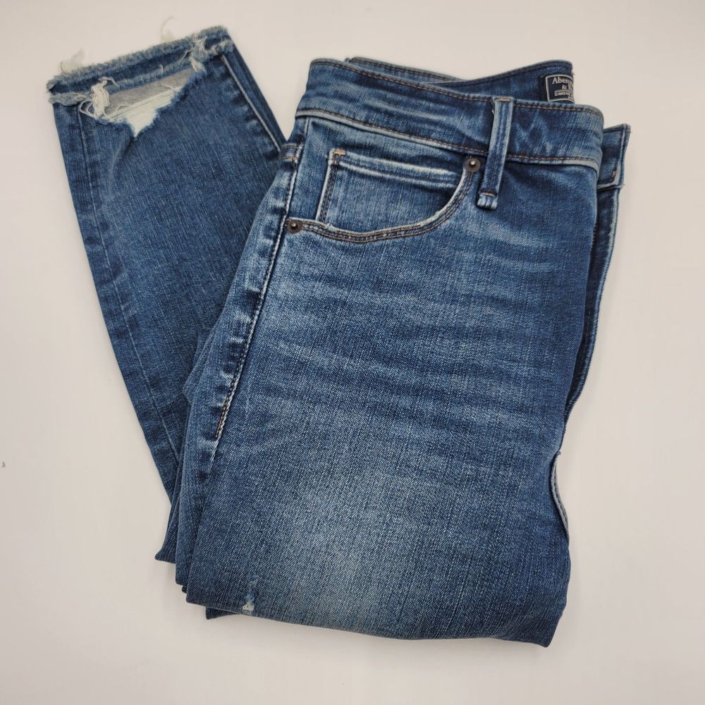 Abercrombie & Fitch Simone Jeans 26 High Rise Skinny Ankle Distressed Denim Pant